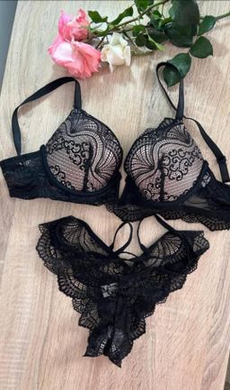 Black and Cream  Lace Set