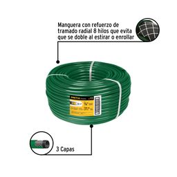 Metro de manguera 1/2' 3 capas en rollo de 100 m, Pretul