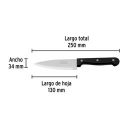 Cuchillo de chef 5' mango de polipropileno, Pretul