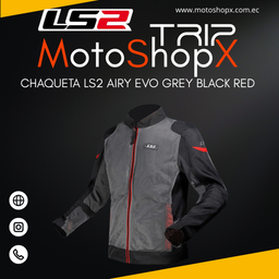CHAQUETA LS2 AIRY EVO GREY BLACK RED