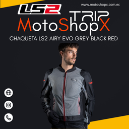 CHAQUETA LS2 AIRY EVO GREY BLACK RED