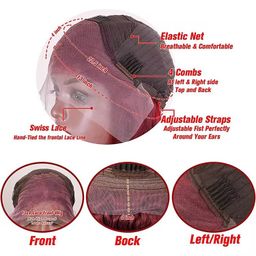 XuChang Factory Human Hair Wigs Wholesale Body Wave 99J Color 13X4 Lace Front Wig With Baby Hair