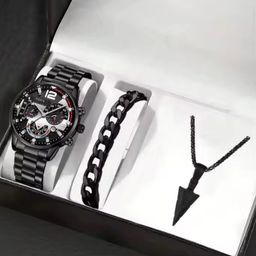 Wholesale Alloy Fashion Stainless Steel Quartz Watch Bracelet Jewelry Set Classic Gold Geneva Watches Set for Men