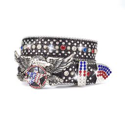 Fashion Blingbling Skull Accessories Western Men Women Rhinestone Bb Belt Cowboy and Cowgirl Waist Diamond Belt