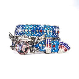 Fashion Blingbling Skull Accessories Western Men Women Rhinestone Bb Belt Cowboy and Cowgirl Waist Diamond Belt