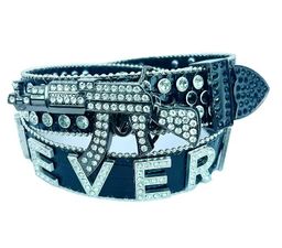 Customized New Style Western Crystal Belt with PU Leather and Rhinestone Alloy Buckle for Daily Use
