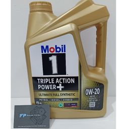 Mobil 1 0W20 Triple Action Power+ Fully Synthetic Motor Oil 4L * Petrol / Diesel / Hybrid*