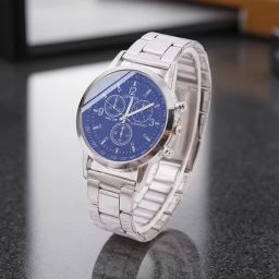 Wholesale Men's Business Quartz Watch 35mm Blue Light Glass Mirror Alloy Strap Men's Wristwatch Sell at a Low Price