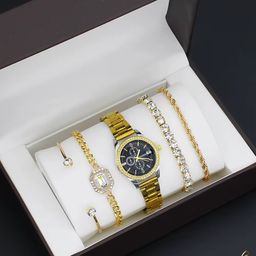 Luxury Wrist Watch for Women Fashion Popular Ladies Quartz Watches Bracelet Set Gifts for Women