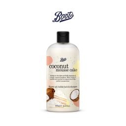 Boots Shower Gel Bubble Bath & Shampoo 500ml - Coconut Mousse Cake