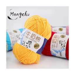 Lanas Para Crochet Colors Baby Soft Acrylic Hand Knitting Cotton/ Milk 5ply 50g Thick Milk Cotton Yarn for Crochet