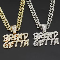 Wholesale Hip Hop Bling Rhinestone KING NO LOVE Heart Pendant with Cuban Chain Link Men Punk Queen Charm Necklace Jewelry Gift