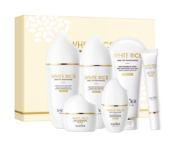 White Rice Series: Set Includes Cream, Cleanser, Serum, Toner, Eye Cream, Facial Lotion