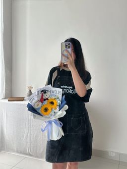 (GB009) Graduation Bear Mixed Soap Flower Bouquet