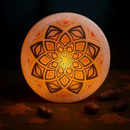 Solar Mandala Himalayan Salt Art Lamp