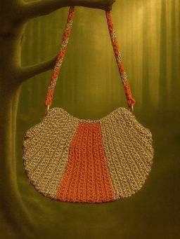 Canyon Bloom Crescent Macramé Bag