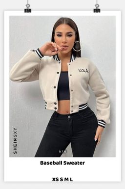 Cropped baseball jacket 