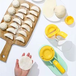 Multifunctional 2-in-1 Plastic Dumpling Skin Presser and Maker Mold Mini Home Kitchen Baking Pastry Cutter & Tool