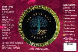 Hibiscus Berry & Honey Sea Moss Gel 32oz / Gel de Musgo Marino de Hibisco y Miel 32oz