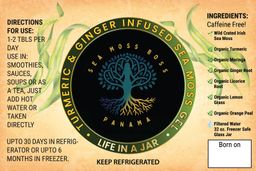 Turmeric & Ginger Sea Moss Gel 32oz / Gel de Musgo Marino de Cúrcuma y Jengibre 32oz