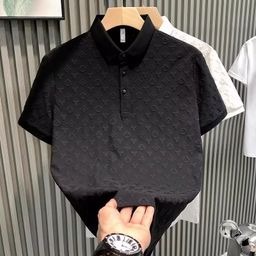Luxury Brand Men's Retro Thin Polo Shirt T-shirt Designer Clothing Blank Jacquard Pattern Short Sleeve Business Summer