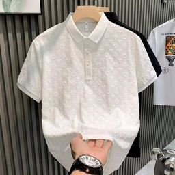 Luxury Brand Men's Retro Thin Polo Shirt T-shirt Designer Clothing Blank Jacquard Pattern Short Sleeve Business Summer