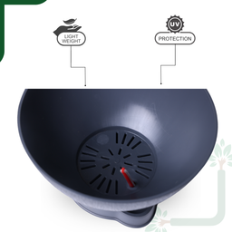 Ara 20 Self-Watering Bowl Pot - 7.9-Inch with Smart Tray & Wick, Pack of  02 | Grey