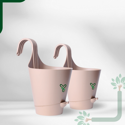 Railing Hook,Self-Watering Pot-Pack of 2 | Rock Brown 