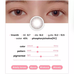 -1.25 LEYER Korea Graded Contact Lenses Pairing Coral Grey N 13.5