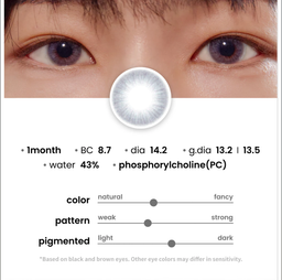 -3.75 LEYER Korea Graded Contact Lenses Natural Grey N13.2