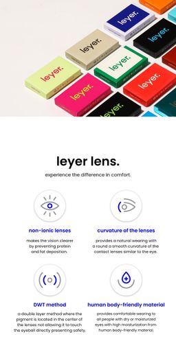 -6.00 LEYER Korea Graded Contact Lenses Leah Misty Grey