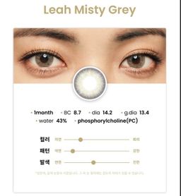 -7.00 LEYER Korea Graded Contact Lenses Leah Misty Grey
