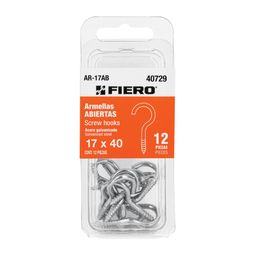 Blíster con 12 armellas abiertas de 17 x 40, FIERO