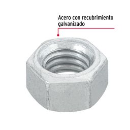 Blíster con 12 tuercas 3/8' hex de acero galvanizado, FIERO