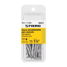Blíster con 20 clavos galvanizados p/concreto 1-1/2', FIERO