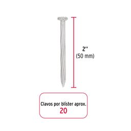 Blíster con 20 clavos galvanizados para concreto 2', FIERO