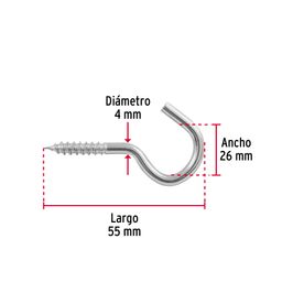 Blíster con 4 armellas abiertas de 21 x 80, FIERO
