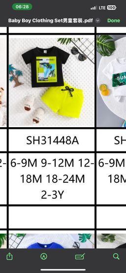 20 pieces of short sleeve suits catalog 