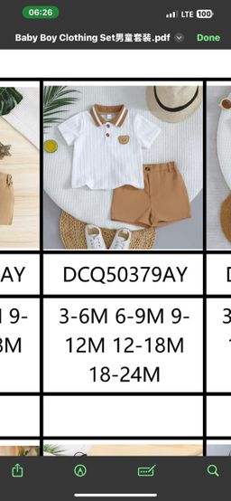 20 pieces of short sleeve suits catalog 