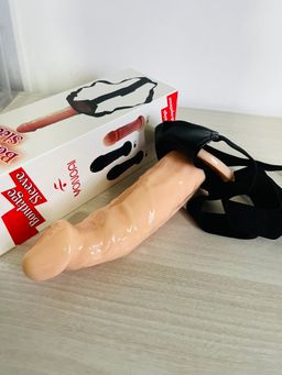 Male Wearable Penis Condom Realistic Hollow Dildo 
