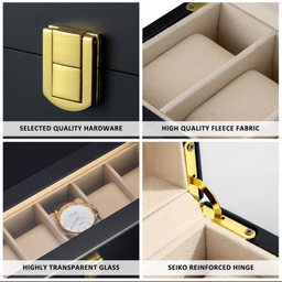 Baked Lacquer Leather Watch Display Box Storage Box - 6 slots