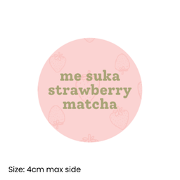 Me Suka Strawberry Matcha Waterproof Sticker