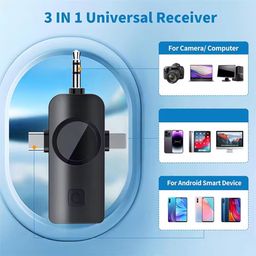Portable Dual Mini Wireless Microphone 3 in 1 USB C MIC Noise Canceling Tiny Lavalier Microphone for Video Recording TikTok
