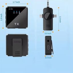 Portable Dual Mini Wireless Microphone 3 in 1 USB C MIC Noise Canceling Tiny Lavalier Microphone for Video Recording TikTok