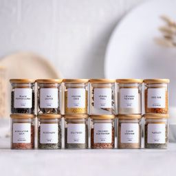 Lot de 12 Bocaux à Épices en Verre 250 ml