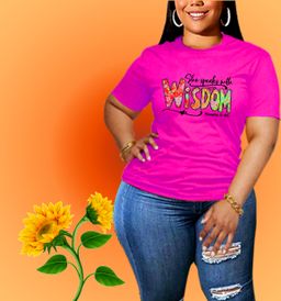 ✨ She Speaks with Wisdom – Proverbs 31:26 Inspirational T-Shirt for Women