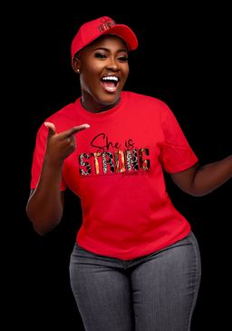 💥“She is Strong” Proverbs 31:25 T-Shirt & Cap Set – Bold Faithwear for Empowered Women