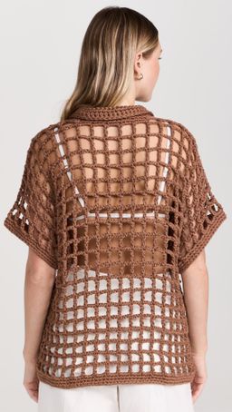 Mesh crochet shirt