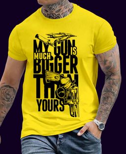 🔥 Locked & Loaded – “My Gun Is Bigger” Bold Graphic Tee for Alpha Energy