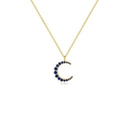 Navy moon pendant 
